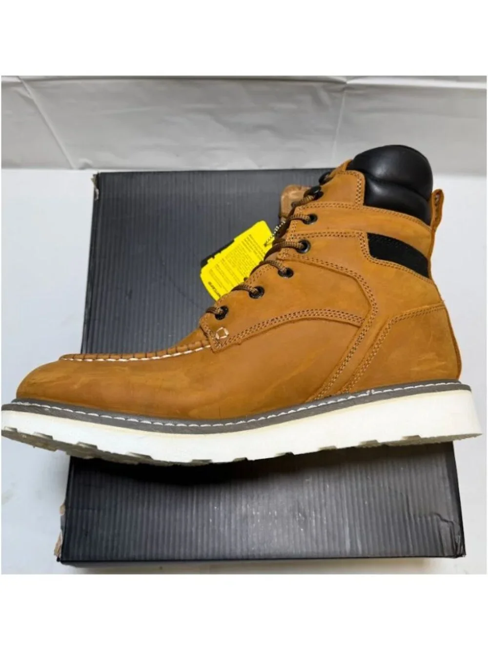 Surlowry Men's Tan Work Boots - Waterproof Lace-Up